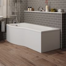 1600/700mm Bath Panel Pack Side End p Shaped Gloss White Acrylic Bathroom Modern