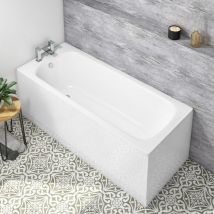 Nes Home - Kaif 1600mm x 700mm Standard Round Single Ended Bath With Legs