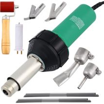 Ikodm - 1600W Soudeur à air chaud en plastique, pistolet de soudage à air chaud en vinyle pvc tpo avec buses, température réglable Thermique Pistolet