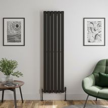 Duratherm - Black Flat Panel Designer Radiator Vertical Horizontal 1800 x 452 Single Panel