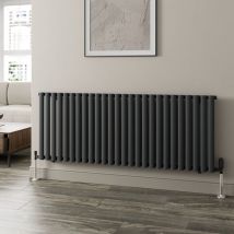 Anthracite Oval Column Designer Radiator Vertical Horizontal 600 x 1560mm Single Panel