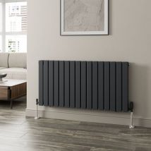 Galiflo - Anthracite Designer Radiator Vertical Horizontal Flat Panel 600 x 1216mm Double Panel - Grey