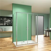 140cm Schiebetür mit 70x70cm Seitenwand H.190cm 5mm esg Glas U-Form Duschkabine Duschabtrennung U-kabinen