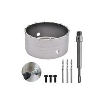 L&h-cfcahl - Scie à Cloche 160mm Bi-Metal pour Carrelage Beton, Scies Cloches Carotteuse Trépan Beton, avec Adaptateur sds Plus 220 mm et 3 Foret de
