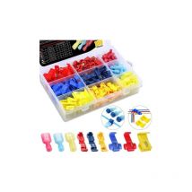 160Pcs Cosse Electrique Connecteur Rapide, Raccords Auto-Dénudants, – Rouge, Bleu, Jaune