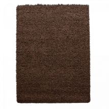 Jadorel - Tapis poils longs shaggy 160x230 marron tissé rectangle motif uni uni l