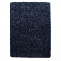Jadorel - Tapis poils longs shaggy 200x290 bleu marine tissé rectangle motif uni uni l