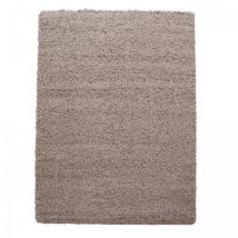Jadorel - Tapis poils longs shaggy Ø80cm beige tissé rond motif uni uni l