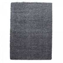Jadorel - Tapis poils longs shaggy Ø200cm gris tissé rond motif uni uni l