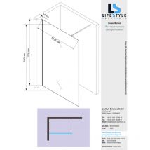 160x200cm 'LoLa-BK' Walk in Duschwand - Dusche - 10mm esg Glas - Satiniert (Frostglas) - Glaszentrum Hagen