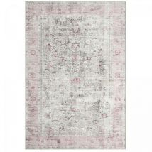 Dezenco - Tapis orient 80x150 crème rectangle motif classique ablai