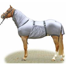 165 Cm, Gris 9500: Couverture Anti-eczéma Anti-moustique Pour Cheval Avec Cou Et Bonnet De Protection Pour Le Ventre Modèle Sécurité
