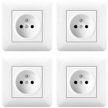 4er Set 16a Steckdose Unterputz 240v – Französische Norm Wandsteckdose Weiß