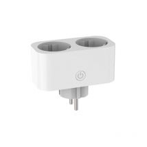 16ATuya Smart Converter Socket WiFi Home Télécommande Smart Converter Socket Commande vocale et minuterie Double prise européenne Compatible avec les