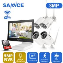Annke - sannce Système de sécurité vidéo Wi-Fi 1080p avec écran lcd 10,1 pouces – 2TB