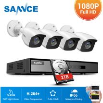 Annke - sannce Système de sécurité vidéo pour la maison 720P avec dvr 1080N 4 canaux avec 4 caméras Style c – 2TB hdd