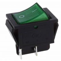 Interrupteur bipolaire de lumière verte standard 16A 30x2 mm