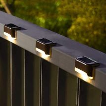Ontway - 4er-Pack Solarleuchten für den Außenbereich, wasserdichte LED-Leuchten für Außentreppen, Stufen, Zäune, Hof, Terrasse und Auffahrt, warmweiß