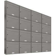 16er Premium Briefkasten Aluminiumgrau ral Farbe 9007 für Außen Wand Postkasten 4x4S