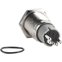 Jeffergarden - 16mm 1NO 1NC Connexion Métal led Interrupteur marche/arrêt Verrouillage Bouton d'alimentation 12V