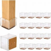 Muff - 16Pcs Silicone Chair Leg Floor Protectors, Table Leg Caps Rubber Feet Pads Anti-Slip (Square 49-55mm)