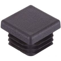 Tinor - 16pcs Tubular Furniture Legs, Ribbed Square End Caps for Tables and Chairs (30mm, Black)