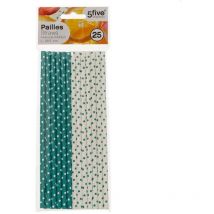 Pailles X25 papier coloris assortis