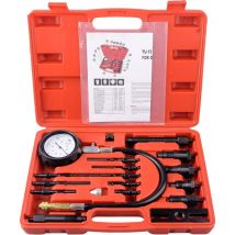 17 pièces Testeur de compression pour moteurs diesel 0-70 bar, Auto Car Tractor Diesel Engine Testing Gauge Manometer Kit