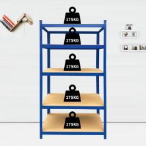 170cm x 75cm x 30cm Heavy Duty étagères de stockage étagères d'atelier étagères de cave système d'étagères