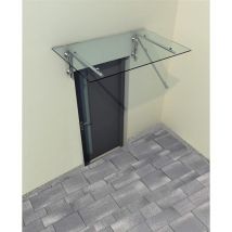 Glaszentrum Hagen - Pensilina in vetro trasparente 170x90 cm - Trasparente incl. Supporto in acciaio