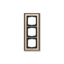 1723-846 cadre de finition en laiton ancien 3 prises blanc ivoire Busch 2CKA001754A4665