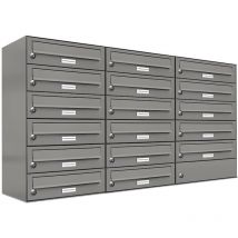 Al Briefkastensysteme - 17er Premium Briefkasten Aluminiumgrau ral Farbe 9007 für Außen Wand Postkasten 3x6