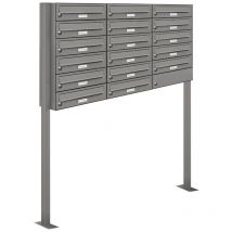 17er Premium Standbriefkasten ral 9007 freistehend Postkasten Ständer 3x6