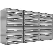 17er V2A Edelstahl Wandbriefkasten Anlage 17 Fach Briefkasten Postkasten