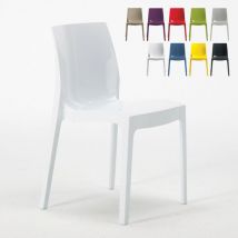 Grand Soleil - Lot de 18 Chaises Ice polypropylène restaurant promo offre - Blanc
