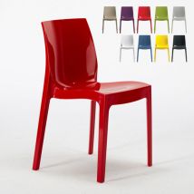 Grand Soleil - Lot de 18 Chaises Ice polypropylène restaurant promo offre - Rouge