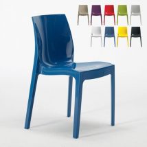 Grand Soleil - Lot de 18 Chaises Ice polypropylène restaurant promo offre - Bleu