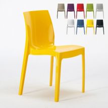 Grand Soleil - Lot de 18 Chaises Ice polypropylène restaurant promo offre - Jaune
