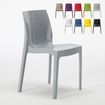 Grand Soleil - Lot de 18 Chaises Ice polypropylène restaurant promo offre - Gris