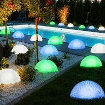 Etc-shop - 18er Set Led Deko Garten Leuchten Halbkugel Effekt Lampen Ip44 Außen Strahler