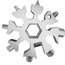 Almi - 18 en 1 Flocon de neige multifonction en acier inoxydable Outil multifonction vélo Outil multifonction Tournevis portatif Décapsuleur Clé