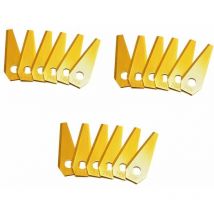 Roleader - 18 lames en titane pour tondeuses-robots Indego de Bosch - Lame de tonte adaptée à toutes les tondeuses-robots Bosch, s400, s350, s500,,or
