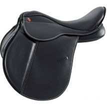 16,5", Marron foncé: Selle anglaise pour tailleur Milano junior en simili cuir avec double rembourrage