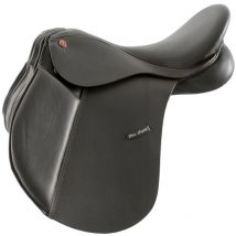 16,5", Noir: Selle Perugia pour costume en cuir avec ouverture interchangeable au garrot