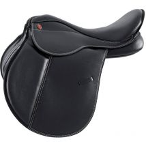 17,5", Marron foncé: Selle anglaise pour tailleur Milano junior en simili cuir avec double rembourrage