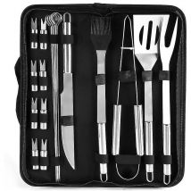 18 Piece Stainless Steel Bbq Tool Set For Home And Outdoors