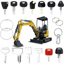 18 Stück Ersatz-Zündschlüssel, für Baumaschinen, Zündschlüssel, Bagger, Baumaschinen, Maschinenschlüssel, Universal-Startschalter