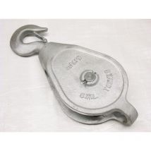 1.8 Ton 10' gmi Single Block With Swivel Hook Galvanised - 32MM Fibre Rope Safety Lifting