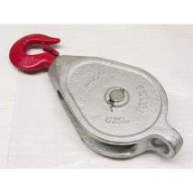 1.8 Ton 10' Red Head gmi Single Sheave Block With Swivel Hook Galvanised - 32MM Wire Rope Safety Lif