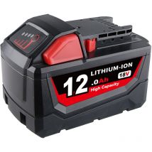 Pdstation - 18 v 12000 mAh Ersatzakku für Milwaukee M18 Akku 48-11-1812 Kompatibel mit Milwaukee M18 M18B 48-11-1840 48-11-1828 48-11-1820 48-11-1815